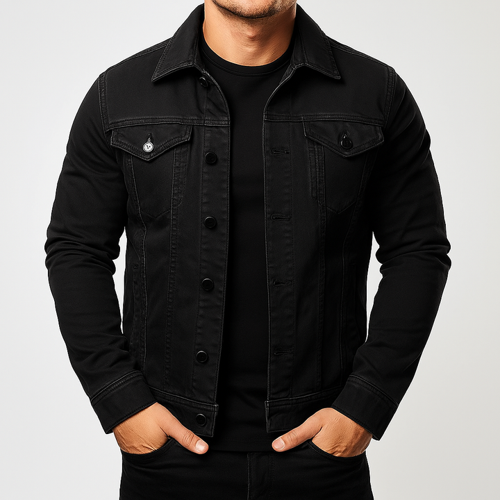 Lässige, einfarbige Jeansjacke für Herren