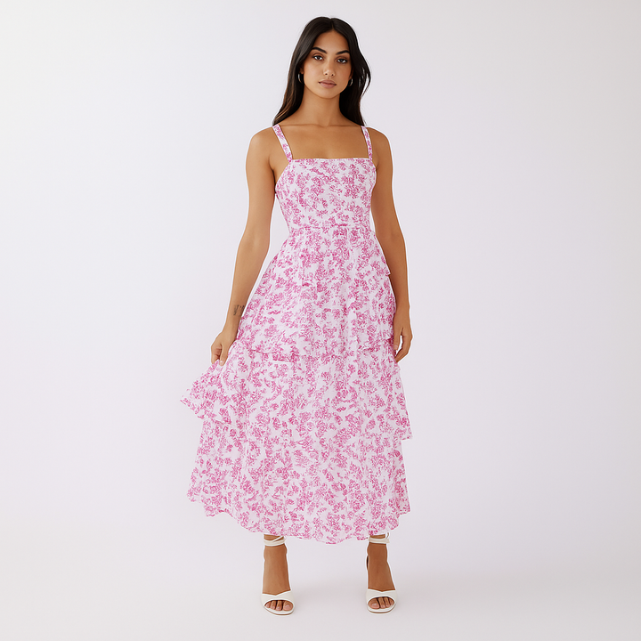 Boho Blumen Maxikleid