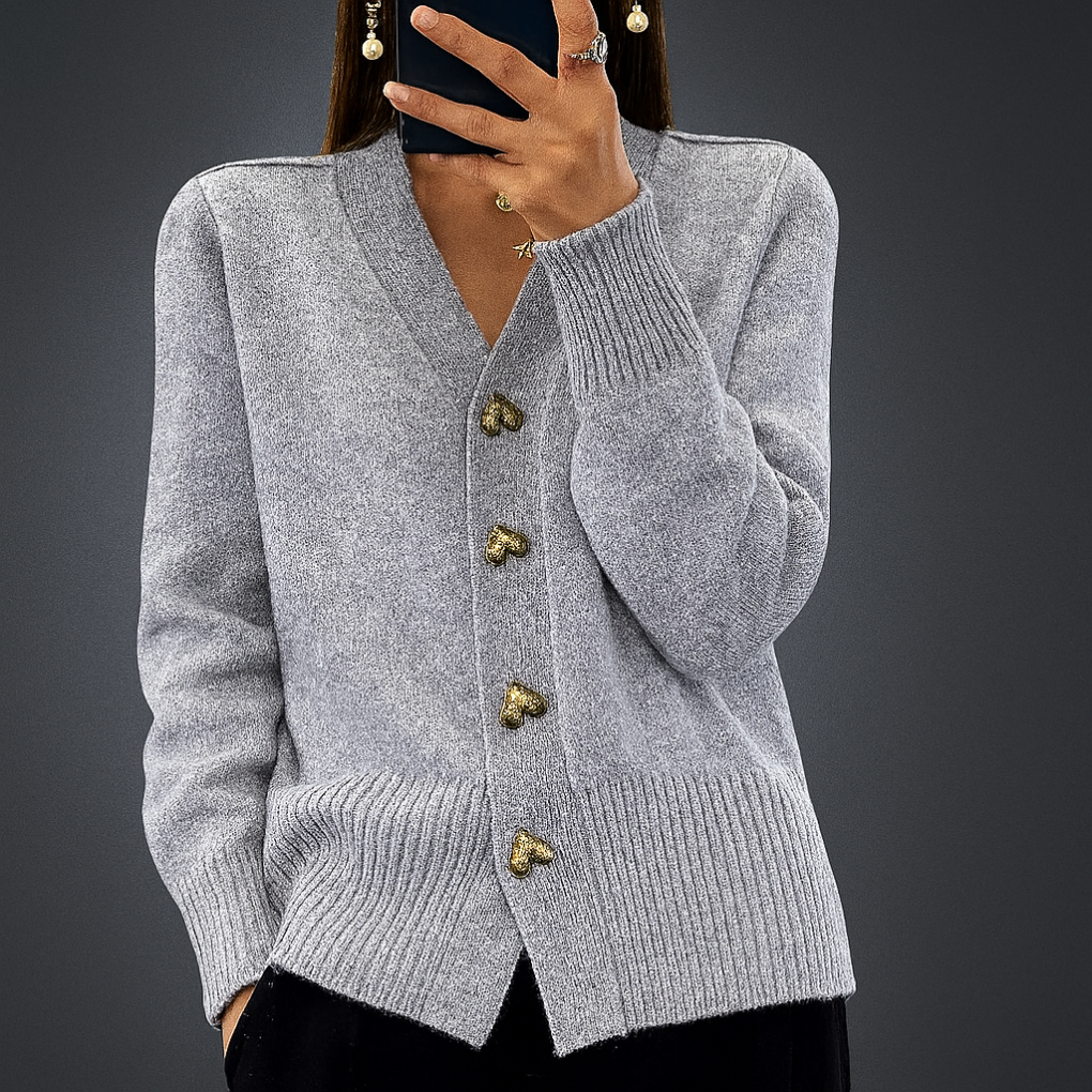 Gemütliche Strickjacke mit V-Ausschnitt