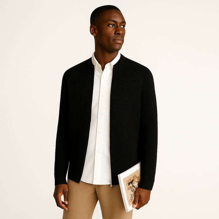 Lässiger Herren-Strickpullover mit Reißverschluss