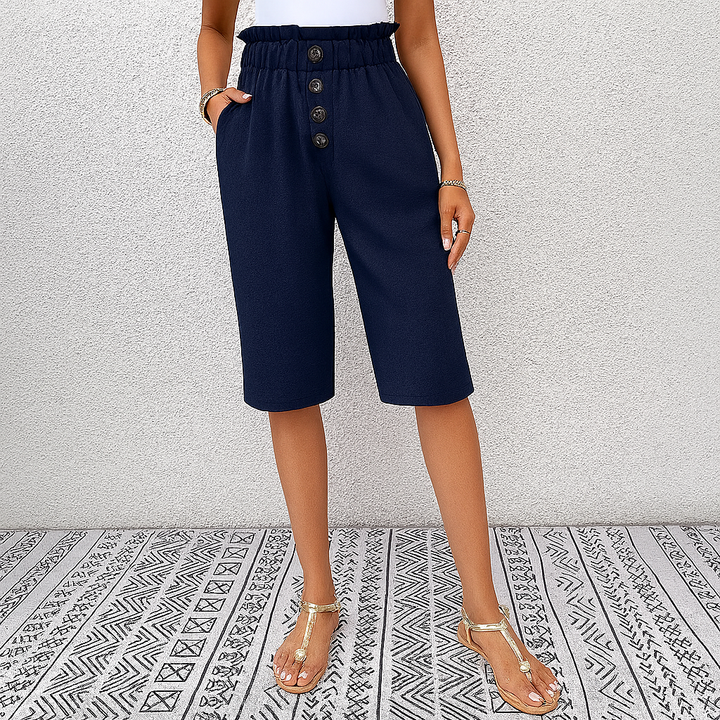 Haremshose mit hoher Taille und lockerer Passform für Damen