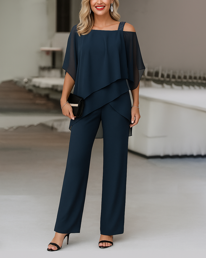 Elegantes schulterfreies 2-teiliges Set für Damen