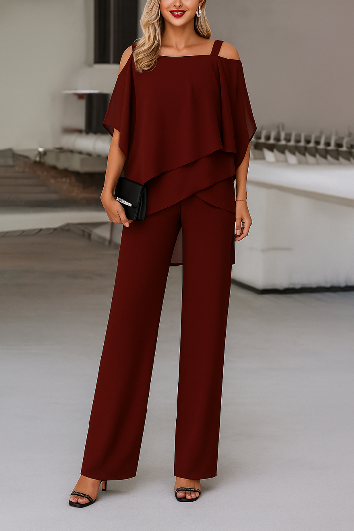 Elegantes schulterfreies 2-teiliges Set für Damen