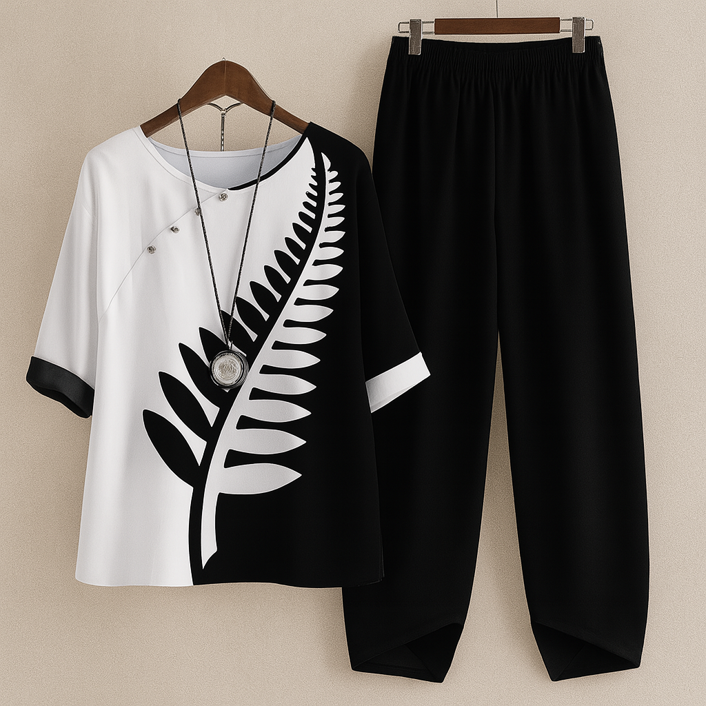 Perfekt bequemes, elegantes 2-teiliges Set mit Blumenmuster