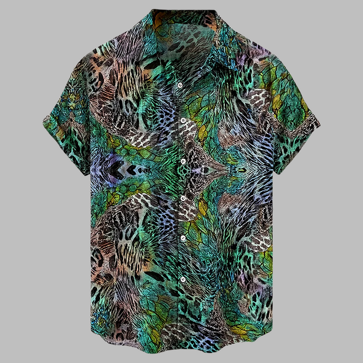 Lässiges Leinen-Tribal-Hemd im Streetstyle für Herren