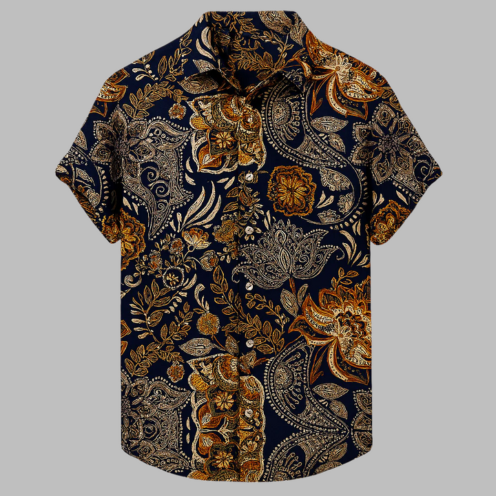 Lässiges Leinen-Tribal-Hemd im Streetstyle für Herren