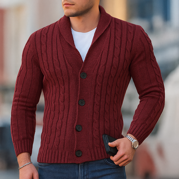 Warmer, klassischer Herren-Strickcardigan