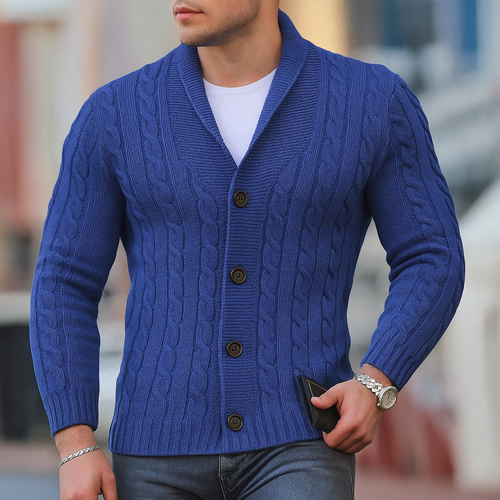 Warmer, klassischer Herren-Strickcardigan
