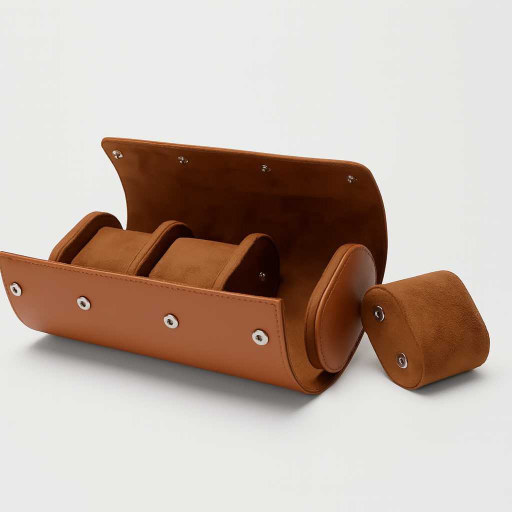 Organizer mit drei Fächern und Druckknopfverschluss für Uhren