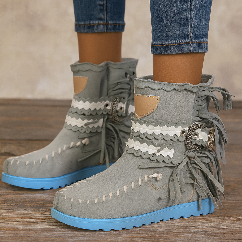 Boho Westernstiefel mit Fransen