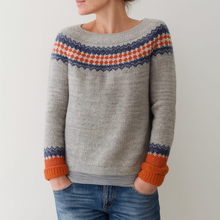 Retro-Zopfmusterpullover für Damen