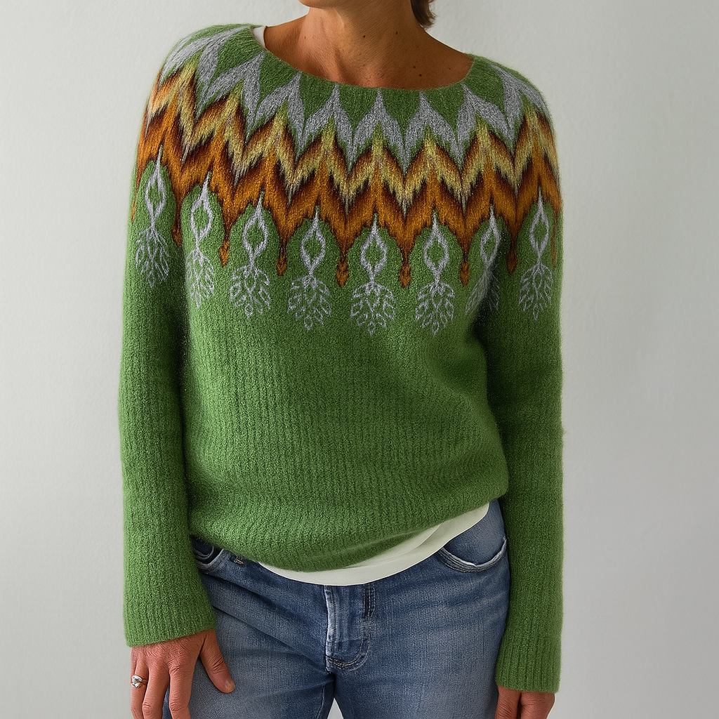 Retro-Zopfmusterpullover für Damen