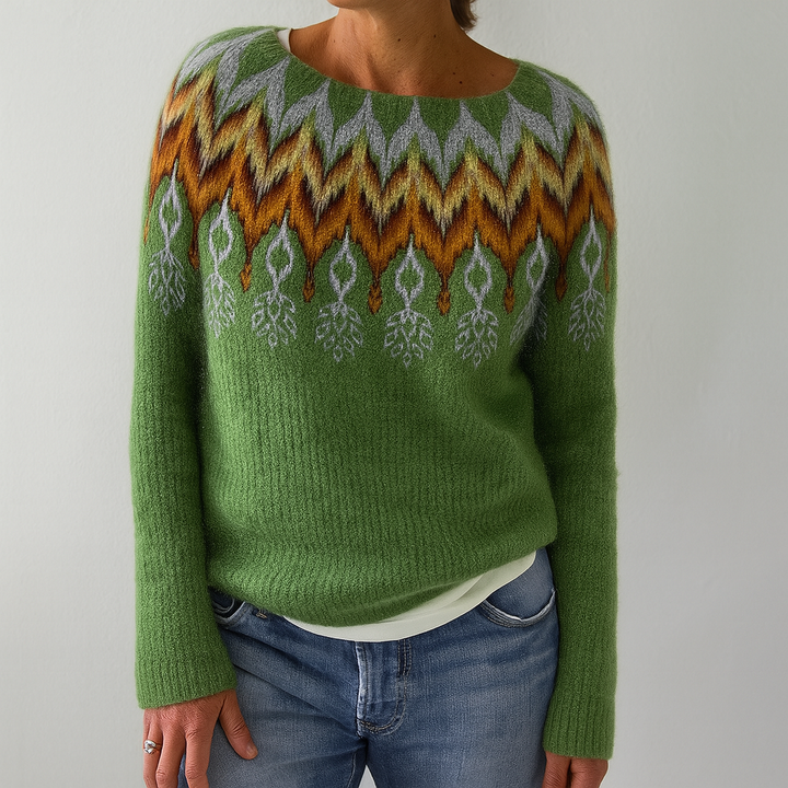 Retro-Zopfmusterpullover für Damen