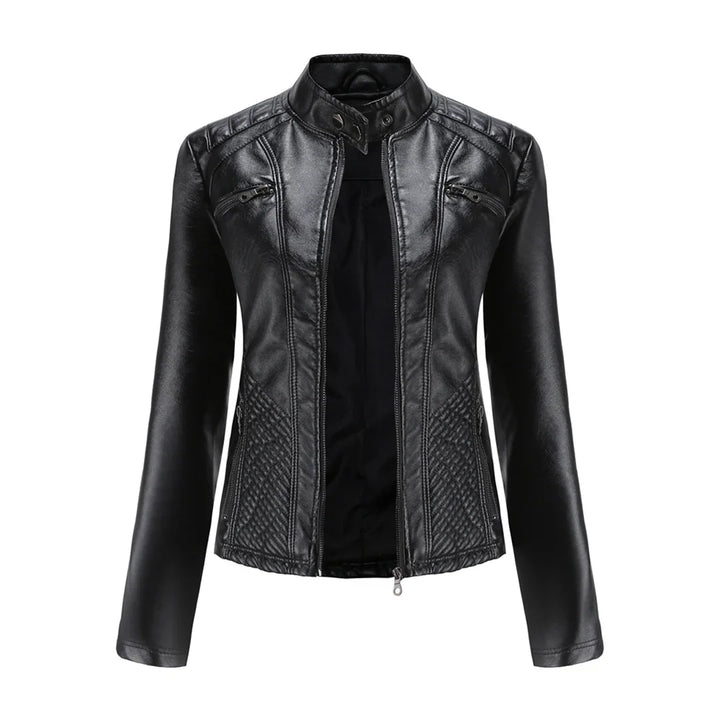 Stilvolle Damen-Lederjacke im Biker-Stil