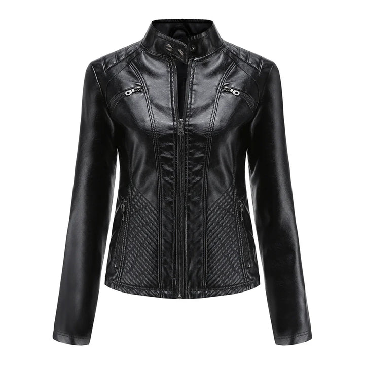 Stilvolle Damen-Lederjacke im Biker-Stil