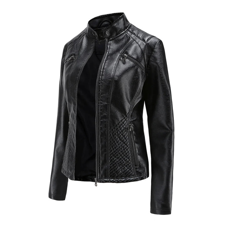 Stilvolle Damen-Lederjacke im Biker-Stil