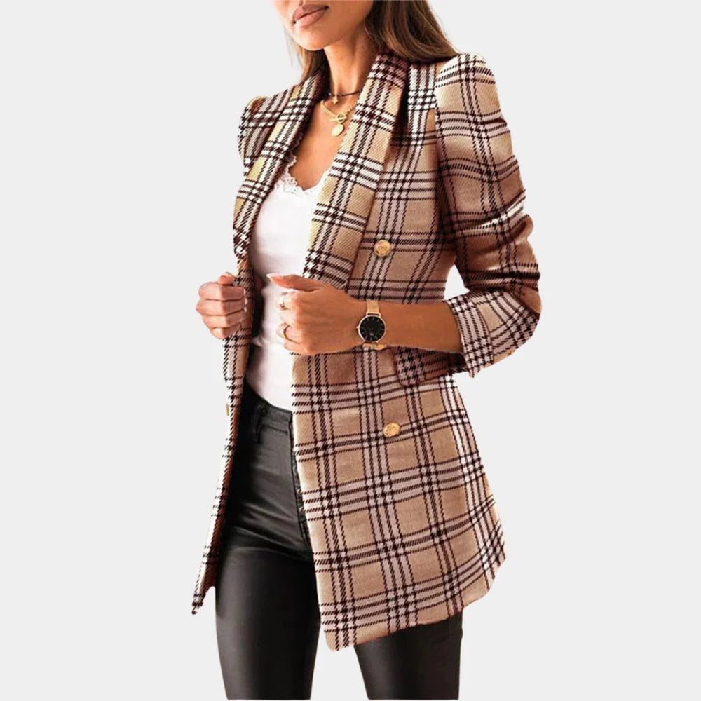 Stylischer Damen Blazer mit klassischem Karomuster