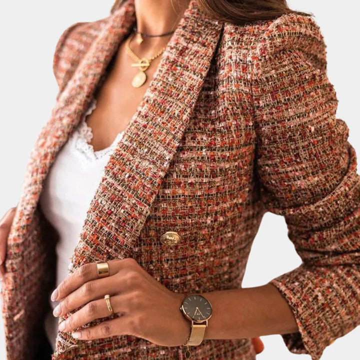 Stilvolle Damen Blazer mit Klassischem Karomuster und Schmaler Passform