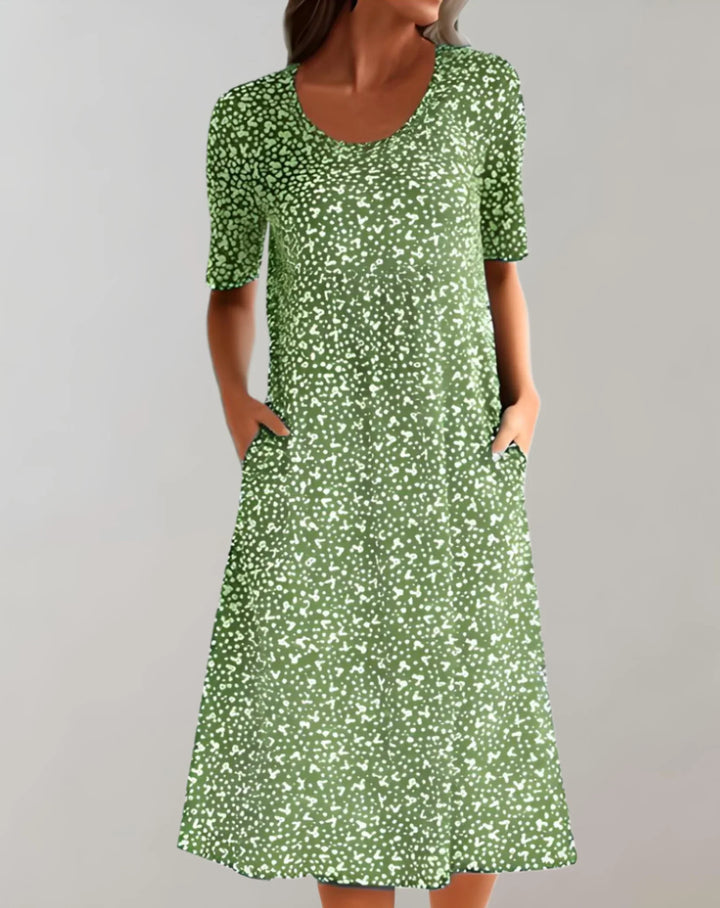 Leichtes Freizeitkleid mit V-Ausschnitt für Damen