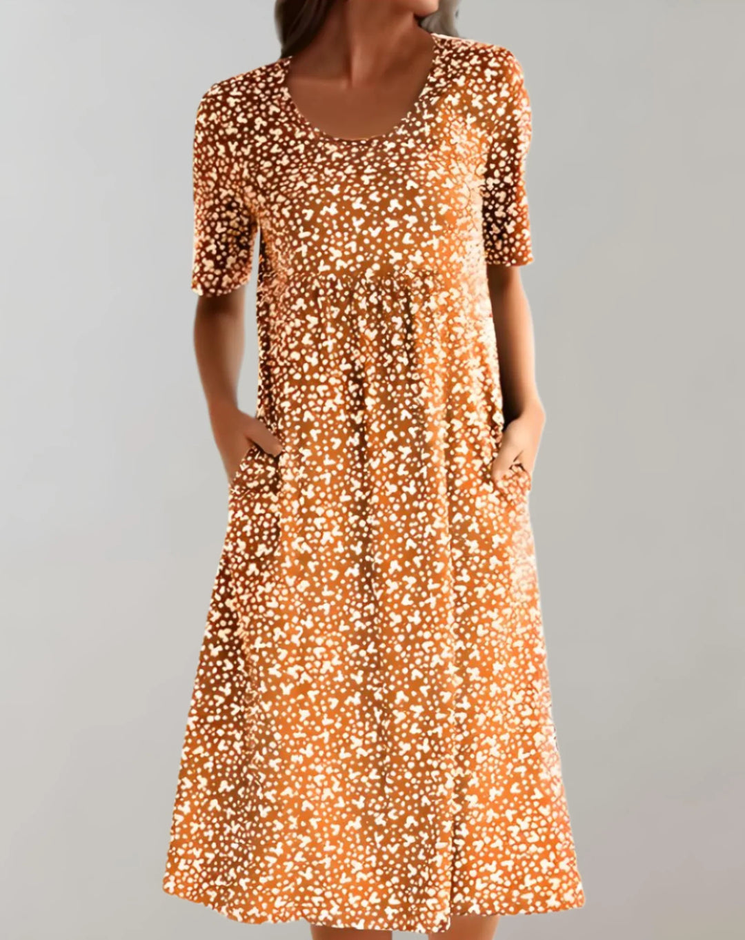 Leichtes Freizeitkleid mit V-Ausschnitt für Damen