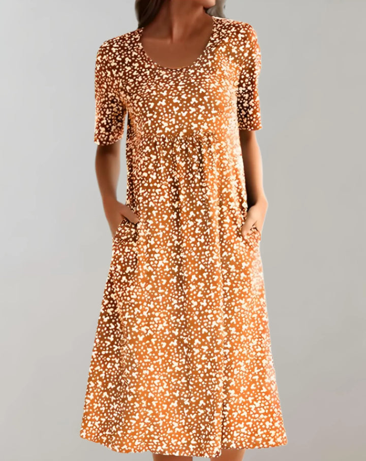 Leichtes Freizeitkleid mit V-Ausschnitt für Damen