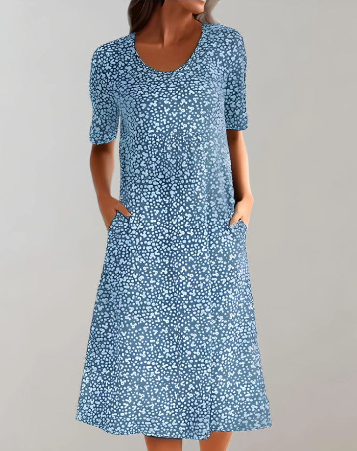 Leichtes Freizeitkleid mit V-Ausschnitt für Damen