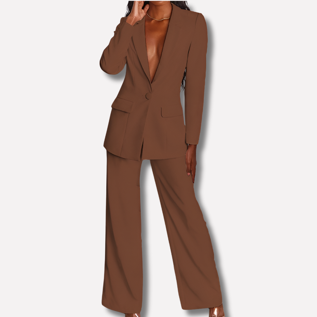 Damen-Blazer- und Hosen-Set