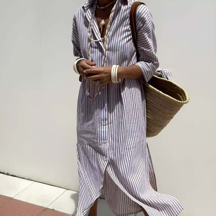 Elegantes Langarm-Hemdkleid für Damens