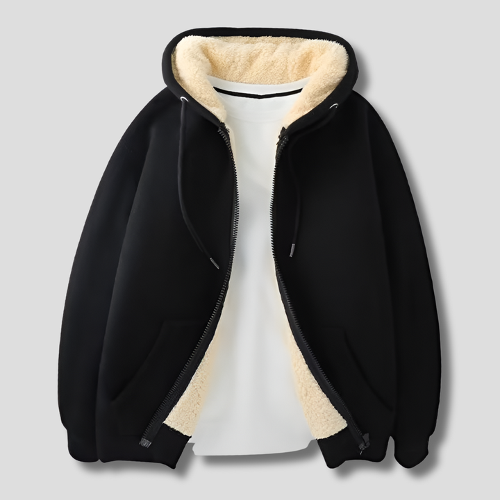 Warme Herren-Winterjacke mit Fleecefutter und Kapuze