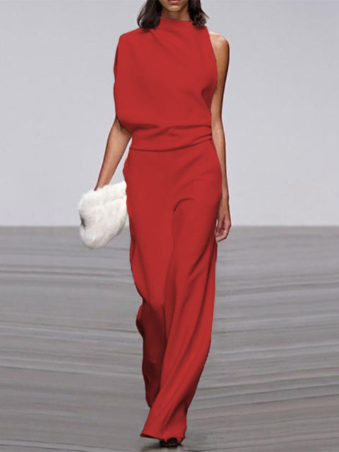 Ärmelloser Jumpsuit mit offenem Rücken Mühelose Eleganz mit einem modernen Twist