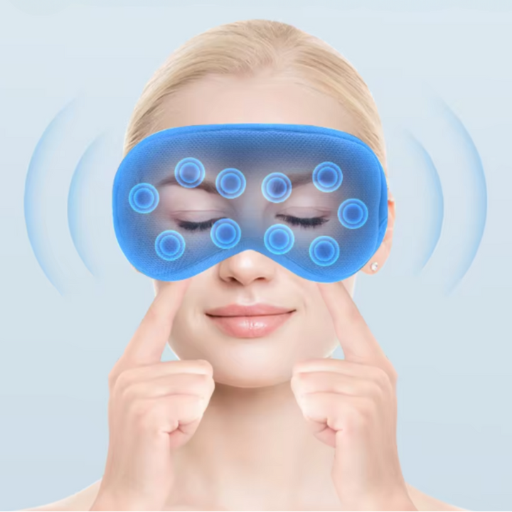 oog massage tegen hoofdpijn infrarood vermoeide ogen verhelpen. migraine verminderen met warmte brace. hoofd pijn verminderen