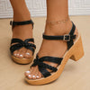 Elegante Gladiator-Sandalen mit klobigem Absatz