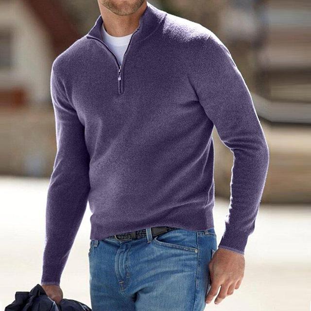 Easton – HerrenpulloEaston – Herrenpullover mit V-Ausschnitt und Reißverschluss