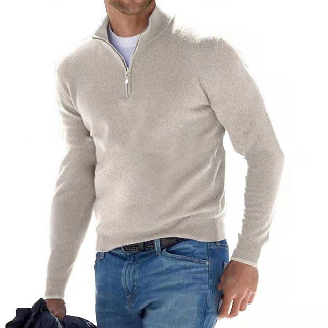 Easton – HerrenpulloEaston – Herrenpullover mit V-Ausschnitt und Reißverschluss