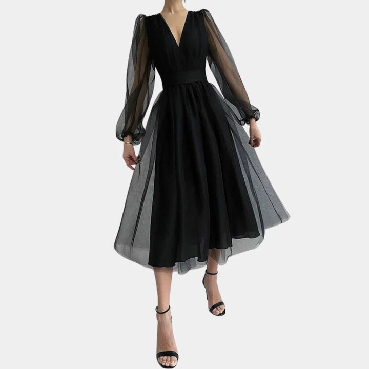 Midikleid mit Vintage-Spitzendetail