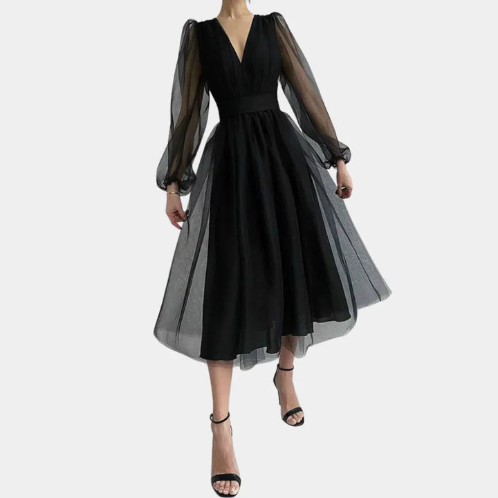 Vintage Midi-Kleid mit Spitzen-Details