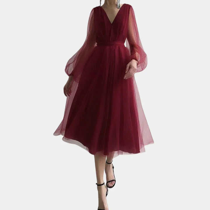 Vintage Midi-Kleid mit Spitzen-Details