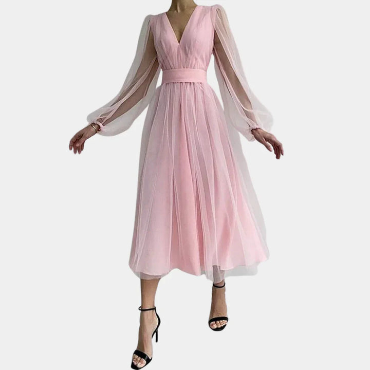 Vintage Midi-Kleid mit Spitzen-Details