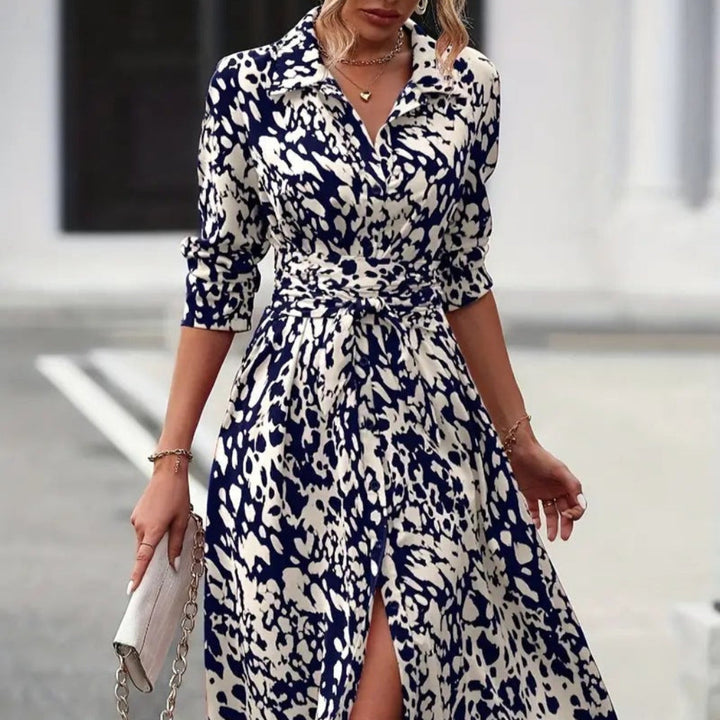 Atmungsaktives Midikleid mit Taillenschnürung