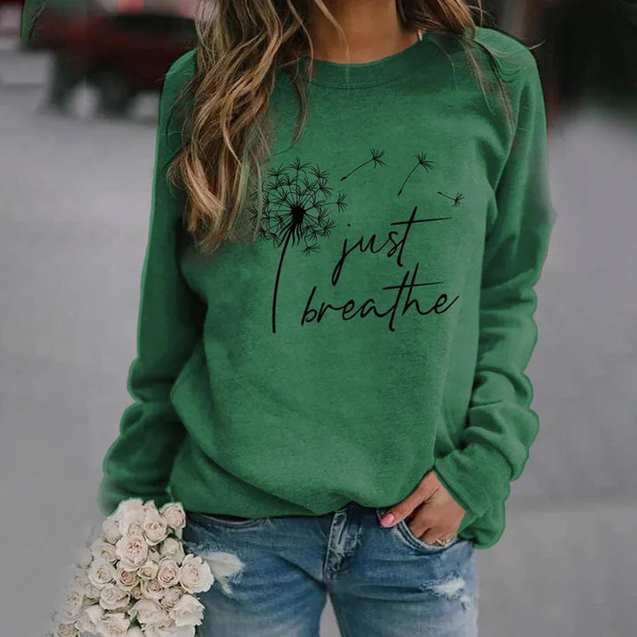 Elegantes Damen-Sweatshirt mit Just Breathe Print