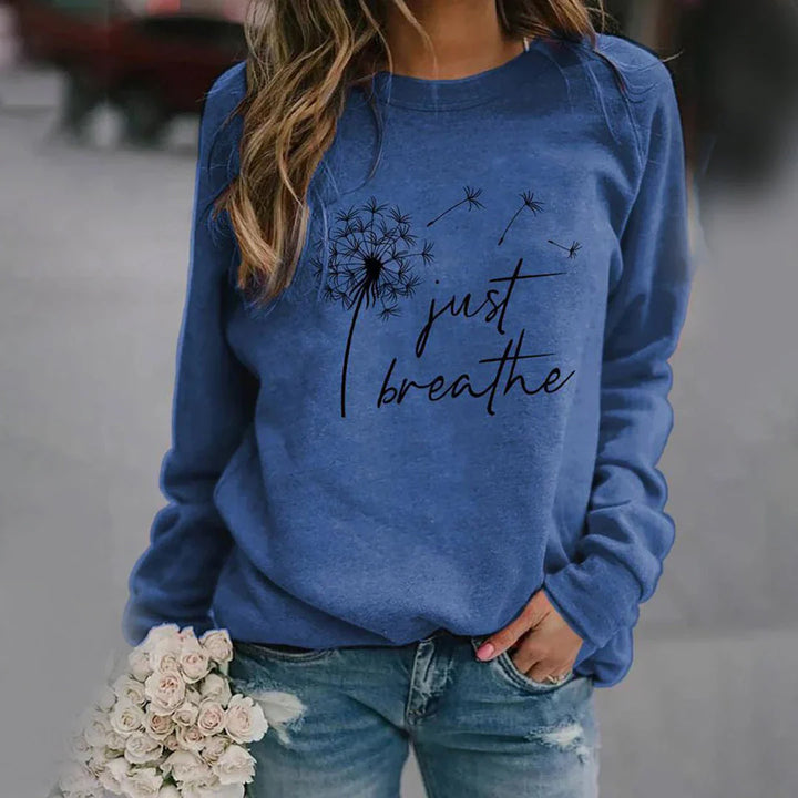 Elegantes Damen-Sweatshirt mit Just Breathe Print