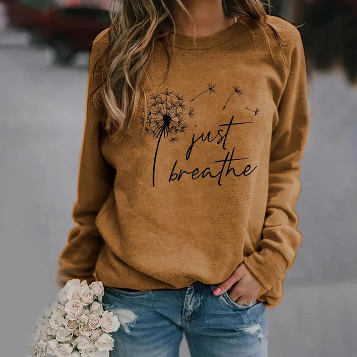 Elegantes Damen-Sweatshirt mit Just Breathe Print