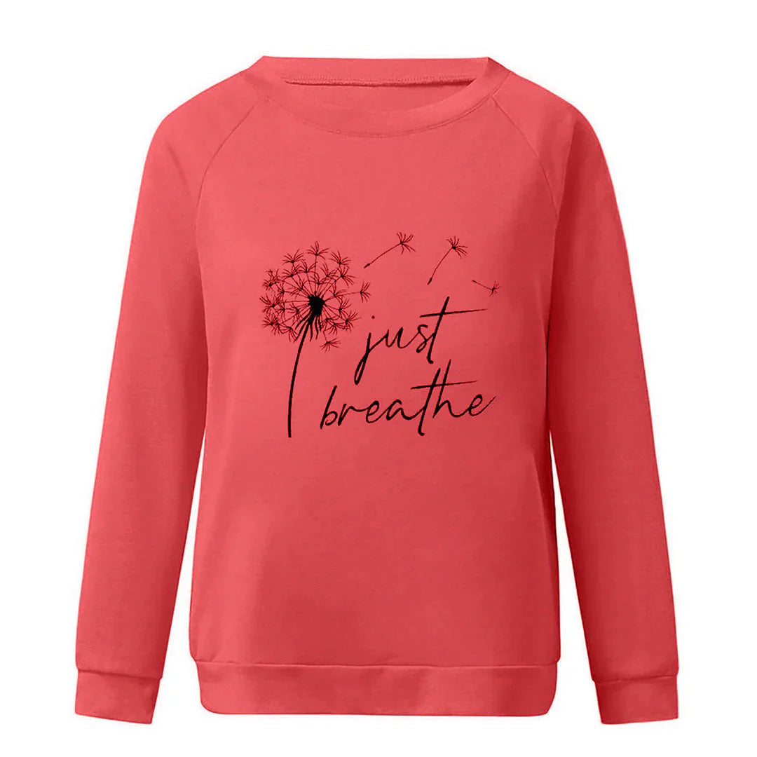 Elegantes Damen-Sweatshirt mit Just Breathe Print