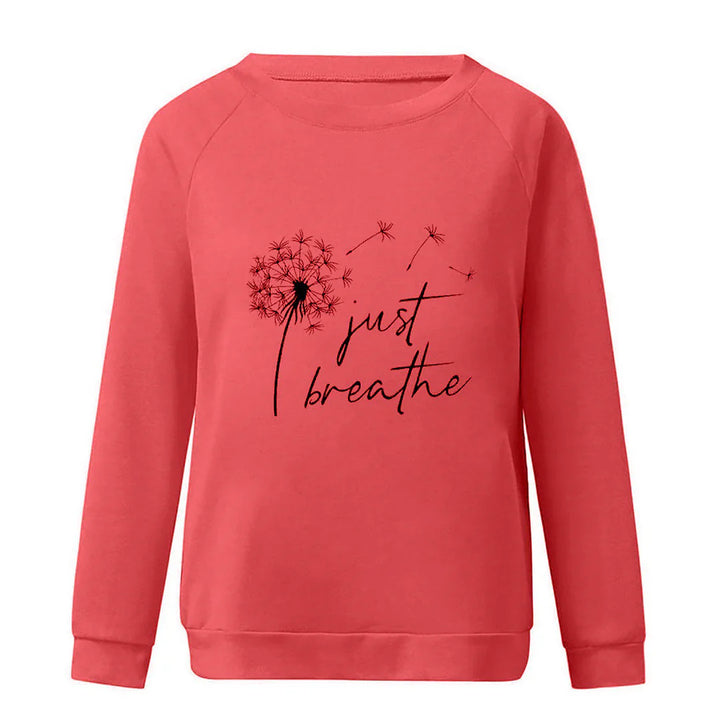 Elegantes Damen-Sweatshirt mit Just Breathe Print