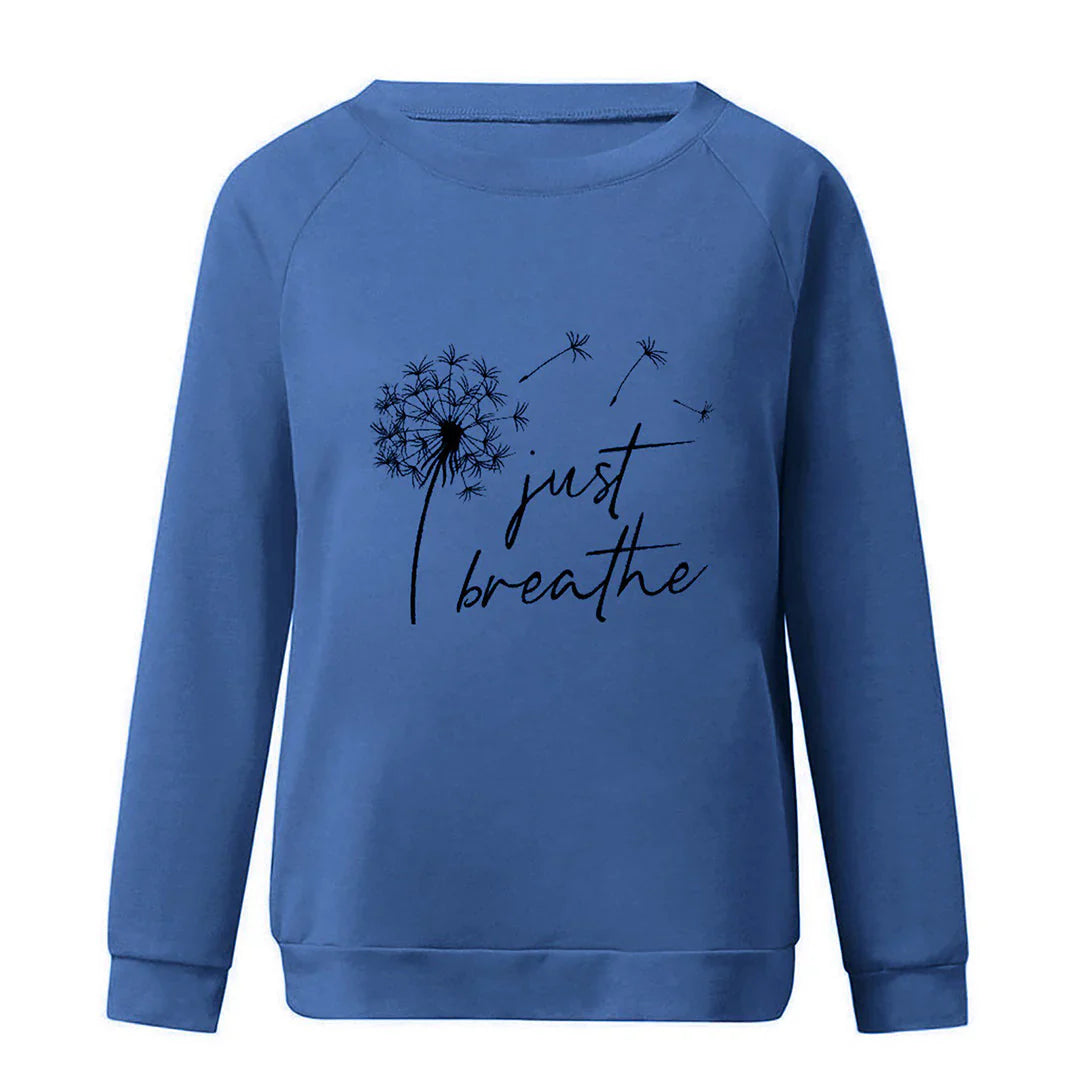 Elegantes Damen-Sweatshirt mit Just Breathe Print