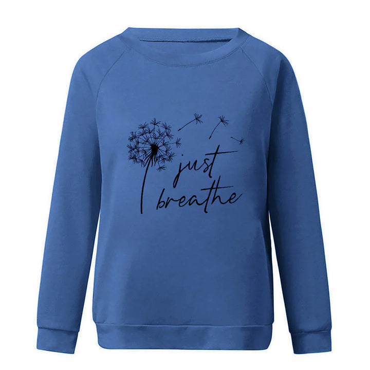 Elegantes Damen-Sweatshirt mit Just Breathe Print