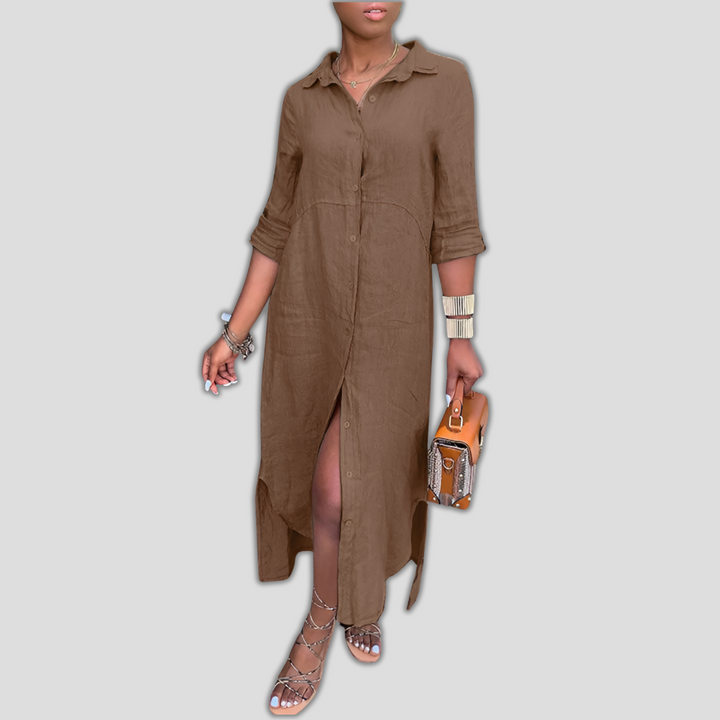 Elegantes langes Leinenkleid