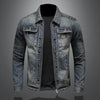Herren-Jeansjacke mit Knopfleiste und Vordertaschen