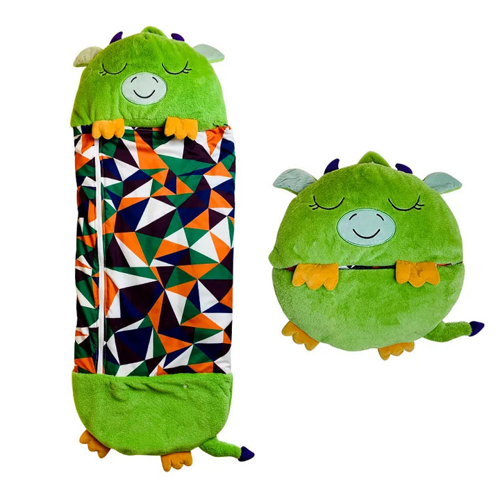Kinder-Schlafsack und Kuscheltier in einem