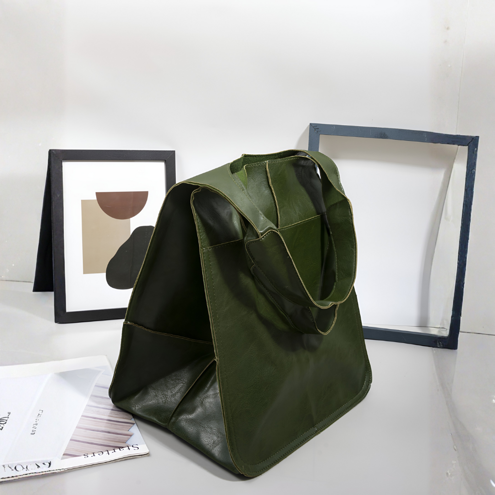 Übergroße Vintage-Umhängetasche aus Leder für Damen